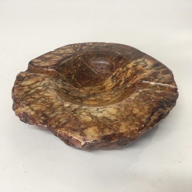 ASHTRAY, Marble - Brown Round